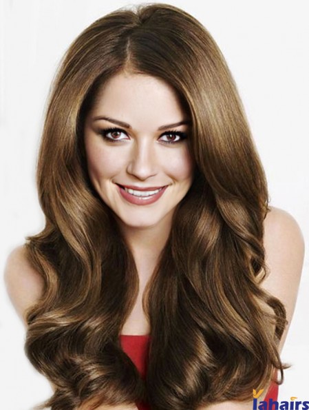 Trendy Brown 20 inch Wavy Long Without Bangs  Wigs