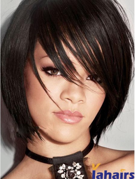 Wig Chin Length Bobs Cut Synthetic Straight Style