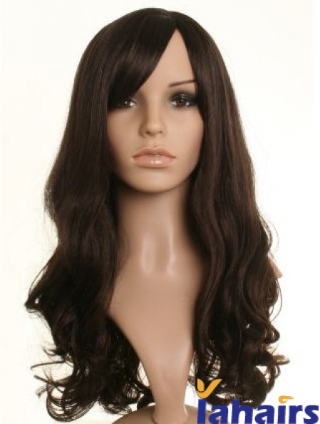 Beautiful Brown Long Wavy 21 inch With Bangs Celebrity Wigs