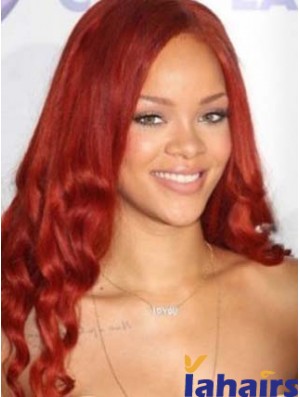 Red Wavy Without Bangs Lace Front 20 inch Top  Wigs