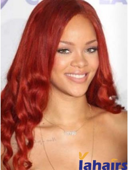 Red Wavy Without Bangs Lace Front 20 inch Top  Wigs