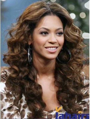 Brown Long Curly Without Bangs Full Lace 20 inch  Wigs