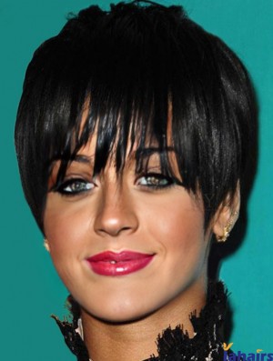 Suitable Cropped Black Straight Capless Wigs