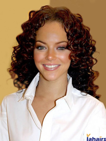 Best Shoulder Length Auburn Curly Capless  Wigs