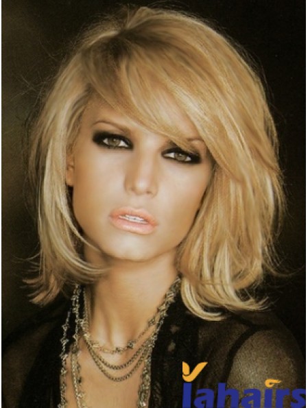 Jessica Simpson Wig Blonde Color Shoulder Length With Bangs