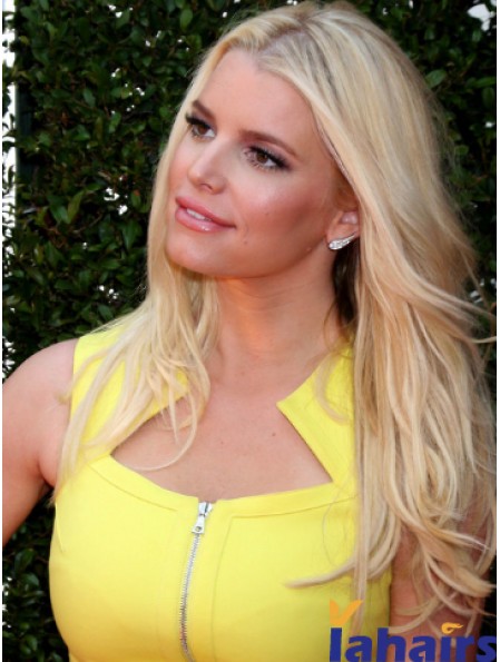 Wavy Lace Front Layered Long Blonde Designed Jessica Simpson Wigs