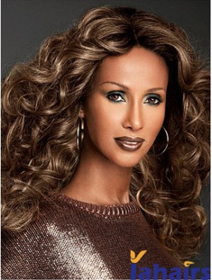 Long Curly Lace Front Brown 22 inch Fashionable Iman Wigs