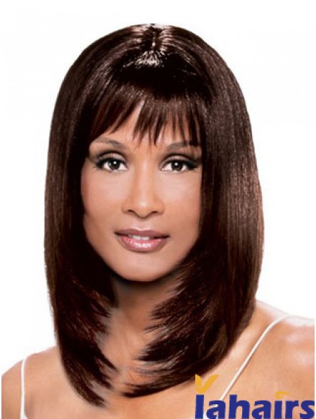 Auburn Shoulder Length Straight With Bangs Lace Front 14 inch Beverly Johnson Wigs