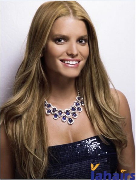 22 inch Great Brown Long Straight Without Bangs Jessica Simpson Wigs