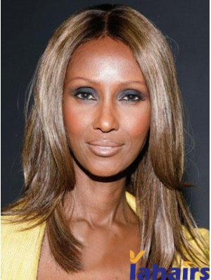 Shoulder Length Straight Lace Front Brown 16 inch Gorgeous Iman Wigs