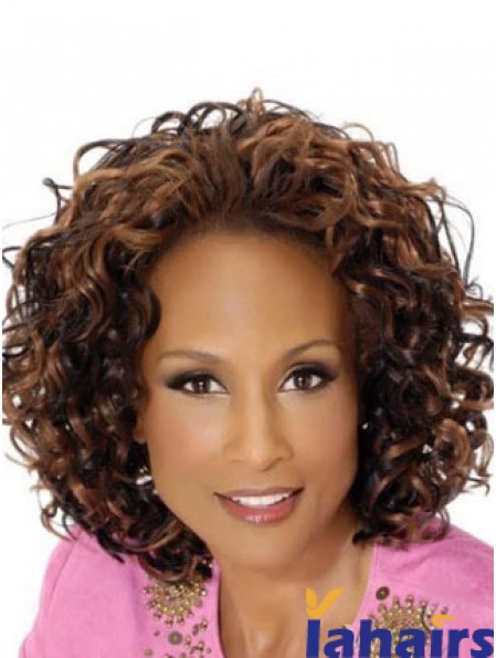 Brown Chin Length Curly Without Bangs Full Lace 12 inch Beverly Johnson Wigs