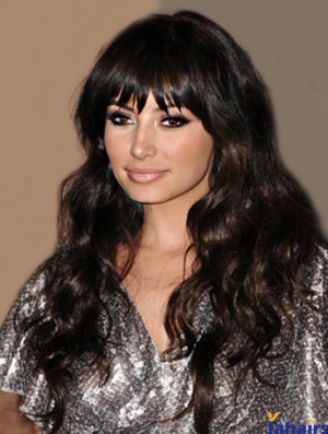 Gorgeous Black Long Wavy 26 inch With Bangs  Wigs