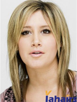 Modern Blonde Shoulder Length Straight 14 inch Layered Ashley Tisdale Wigs