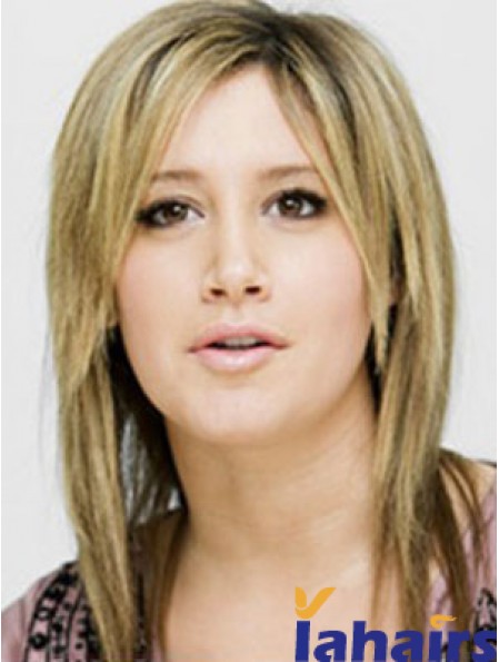 Modern Blonde Shoulder Length Straight 14 inch Layered Ashley Tisdale Wigs