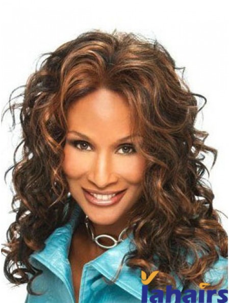 Brown Long Curly Without Bangs Lace Front 16 inch Beverly Johnson Wigs