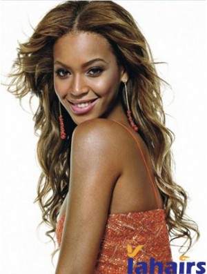 Brown Long Wavy Without Bangs Lace Front 22 inch  Wigs