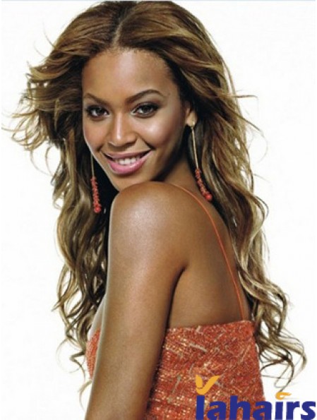 Brown Long Wavy Without Bangs Lace Front 22 inch  Wigs