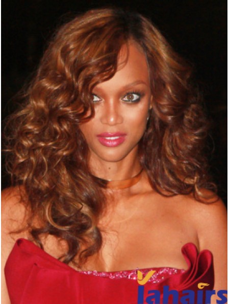 Auburn Curly Without Bangs Lace Front 18 inch Great Tyra Banks Wigs