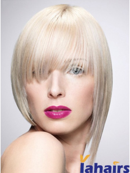 Monofilament Bobs Short Straight 10 inch Platinum Blonde New Fashion Wigs