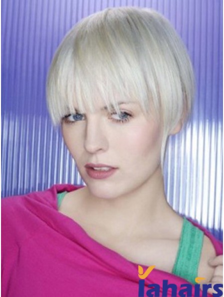 Capless Grey Short Straight 8 inch Beautiful Fashion Wigs