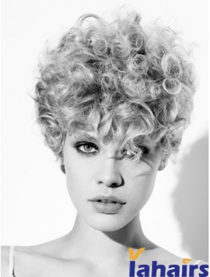 Capless Grey Short Curly 8 inch High Quality Fashion Wigs