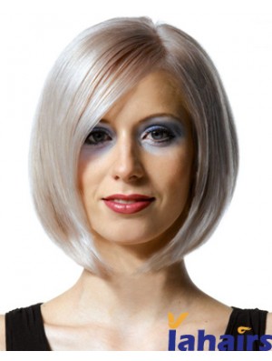 Full Lace Bobs Chin Length Straight 10 inch Platinum Blonde High Quality Fashion Wigs