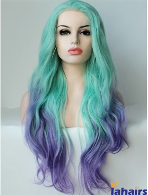 22 inch Ombre/2 Tone Long Without Bangs Wavy Ideal Lace Wigs