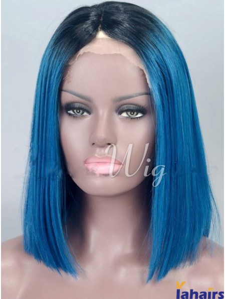 Chin Length Straight Bobs Full Lace 14 inch Cheap Black Women Wigs