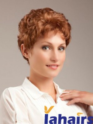 Wavy Auburn Sleek Cropped Classic Wigs