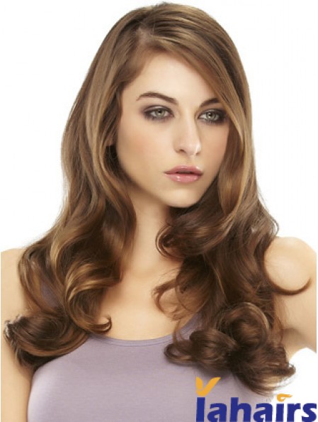 Long Wavy Auburn Sassy Remy Human Hair Half Wigs