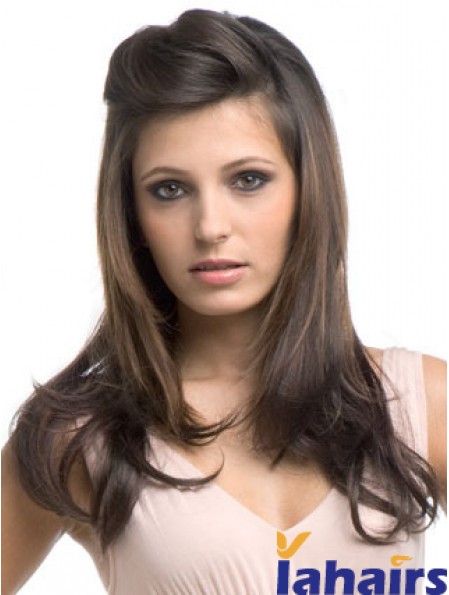 Long Wavy Brown Cheapest Synthetic Half Wigs