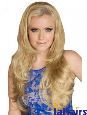 Long Wavy Blonde Exquisite Synthetic Half Wigs