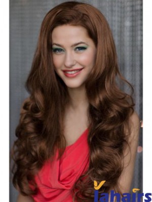 Long Wavy Auburn Soft Synthetic Half Wigs