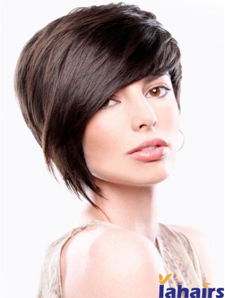 Brown Straight Chin Length Bobs Capless Cheapest Wigs Online