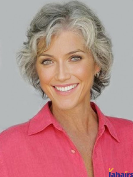 Synthetic Women Grey Wigs Cut Short Length