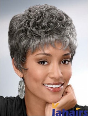 Synthetic Short Curly Capless Elderly Lady Wigs