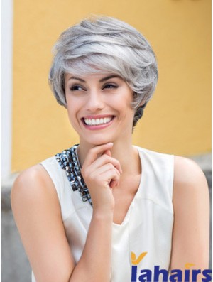 Wavy Lace Front 8 inch Top Short Grey Wigs