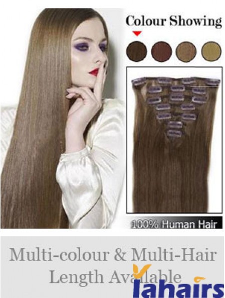 Best Brown Straight Remy Human Hair Clip In Hair Extensions