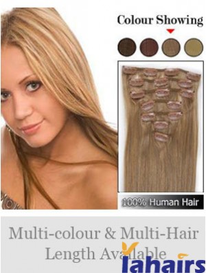 Soft Blonde Straight Remy Human Hair Clip In Hair Extensions