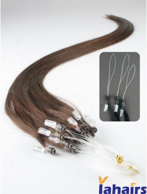 No-Fuss Brown Straight Micro Loop Ring Hair Extensions