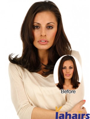 High Quality Brown Straight Remy Human Hair Clip In Hair Extensions