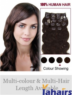 Best Brown Wavy Remy Human Hair Clip In Hair Extensions