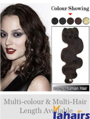 Wavy Remy Human Hair Brown Sassy Weft Extensions