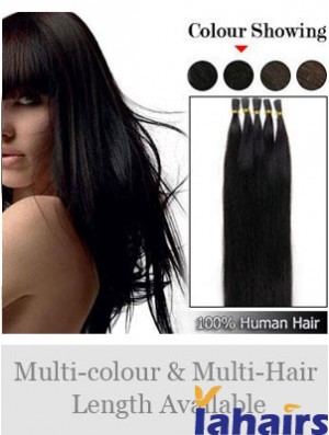 Black Straight Stick/I Tip Hair Extensions