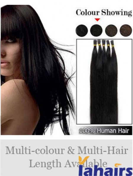 Black Straight Stick/I Tip Hair Extensions