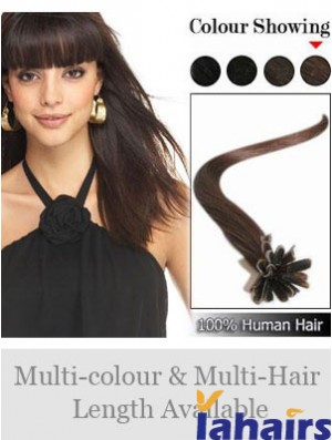 Brown Straight High Quality Nail/U Tip Hair Extensions