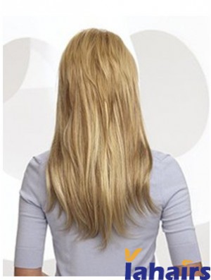 Cheap Blonde Straight Remy Human Hair Clip In Hair Extensions