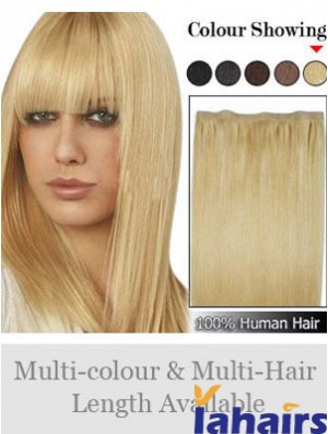 Straight Remy Human Hair Blonde Suitable Weft Extensions