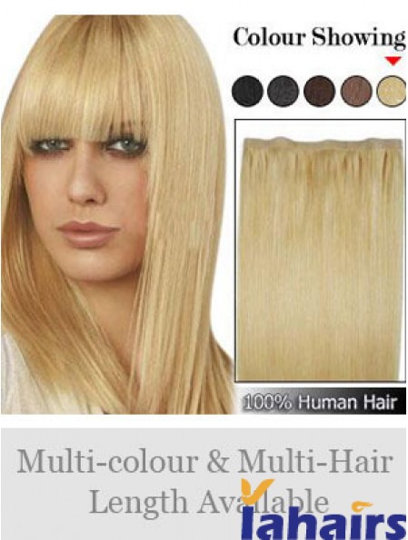 Straight Remy Human Hair Blonde Suitable Weft Extensions