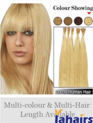 Blonde Straight Stick/I Tip Hair Extensions